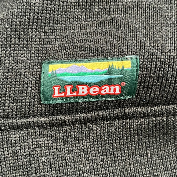 Mens LL Bean 1/4 Snap Fleece Slightly Fitted Pullover XL Black Logo left chest - Picture 2 of 5